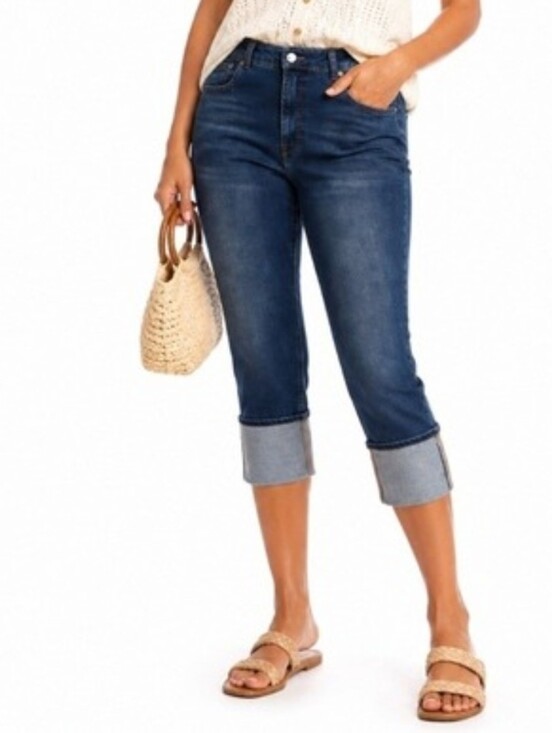 Frye Denim - Frye Women's Jeans High Rise Medium Wash Cuffed Zip Fly Size 14 New